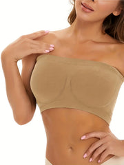 5pcs Strapless Bandeau Bras Soft Stretch Everyday Bra Women's Lingerie