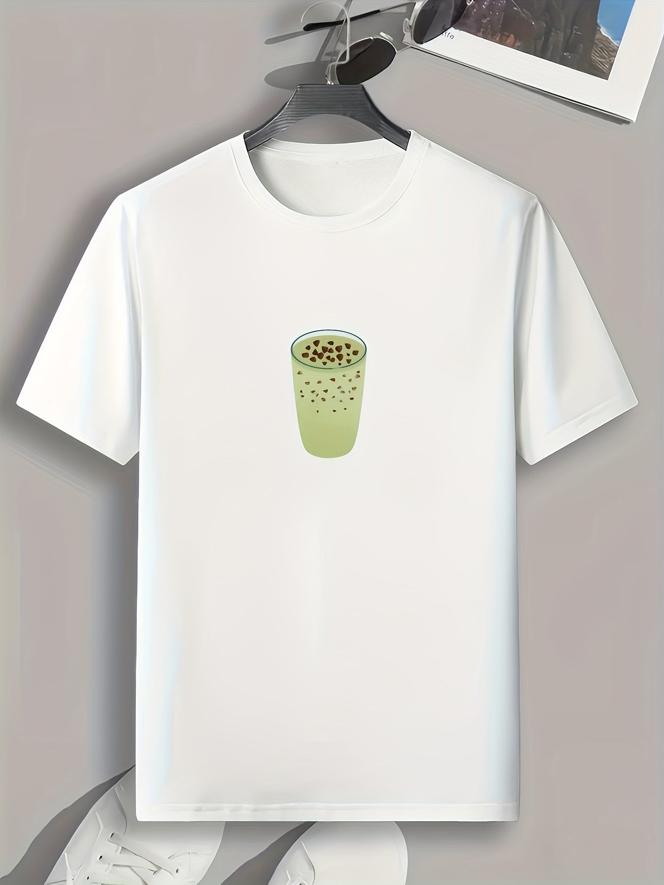 Men's Drink Print Comfy T Shirt for Summer