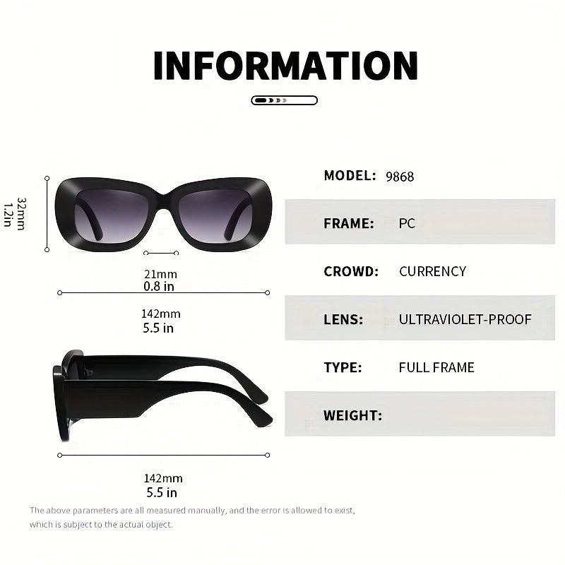 Large Square Sunglasses Casual Gradient Glasses UV400