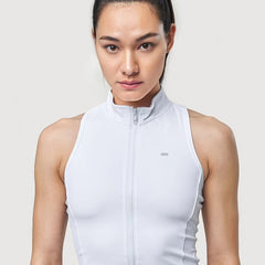 Sleeveless Sports Tank Top High Stretch Zip-Up Summer Top