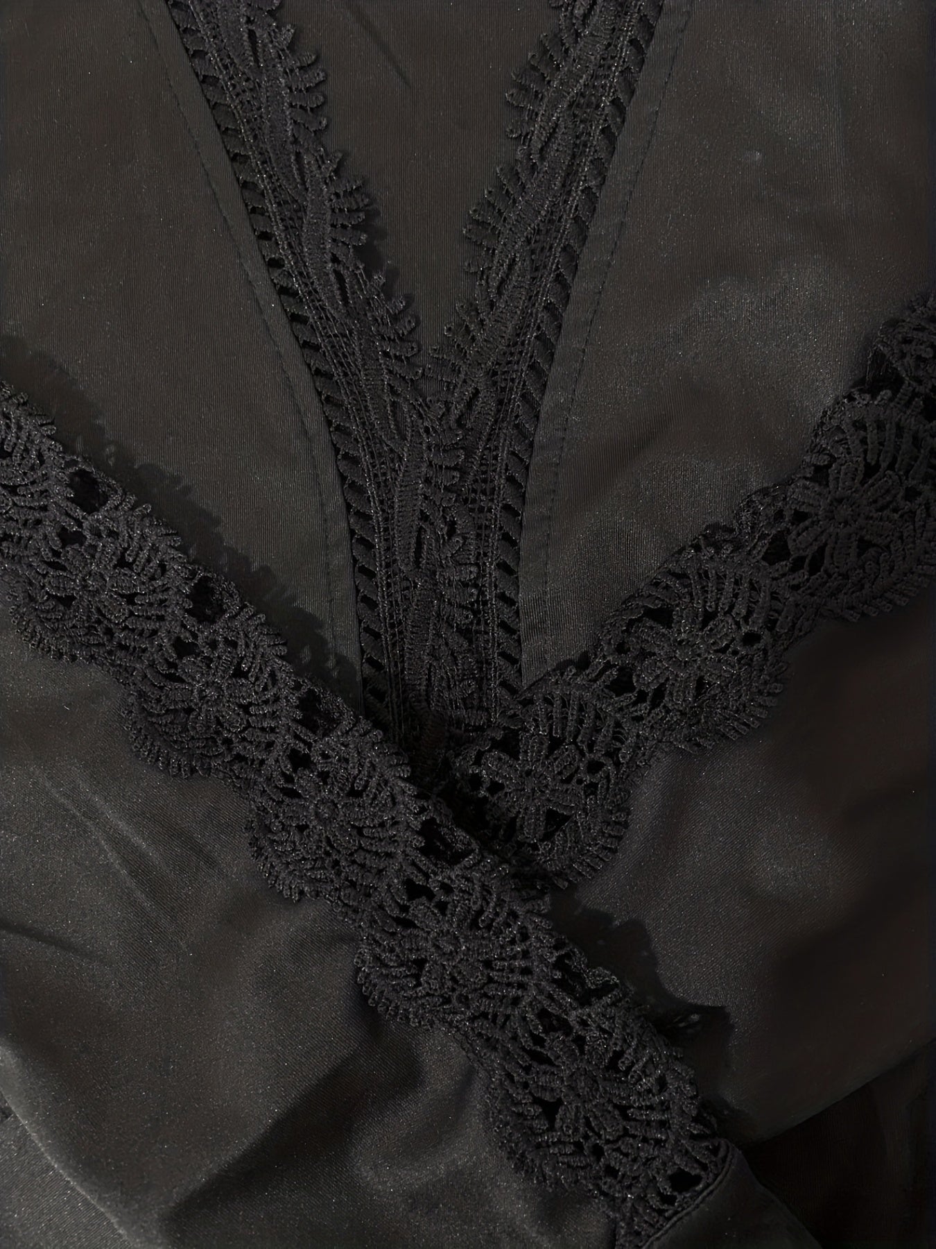 Lace Stitching Split Dress Long Sleeve Ruched