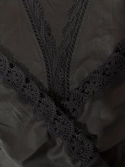Lace Stitching Split Dress Long Sleeve Ruched