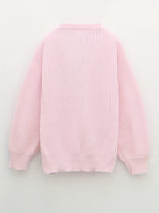 Solid Knit High Neck Zipper Sweater