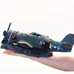 Aquarium Helicopter Wreckage Decor - Enhance Fish Habitat