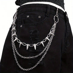 Hip Hop Metal Rivet Waist Chain for Stage Performance
