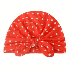 Polka Dot Rabbit Ears Baby Headscarf Hat for Daily Wear