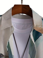 Stylish Print Men's Short Sleeve Shirt for Summer Vacation