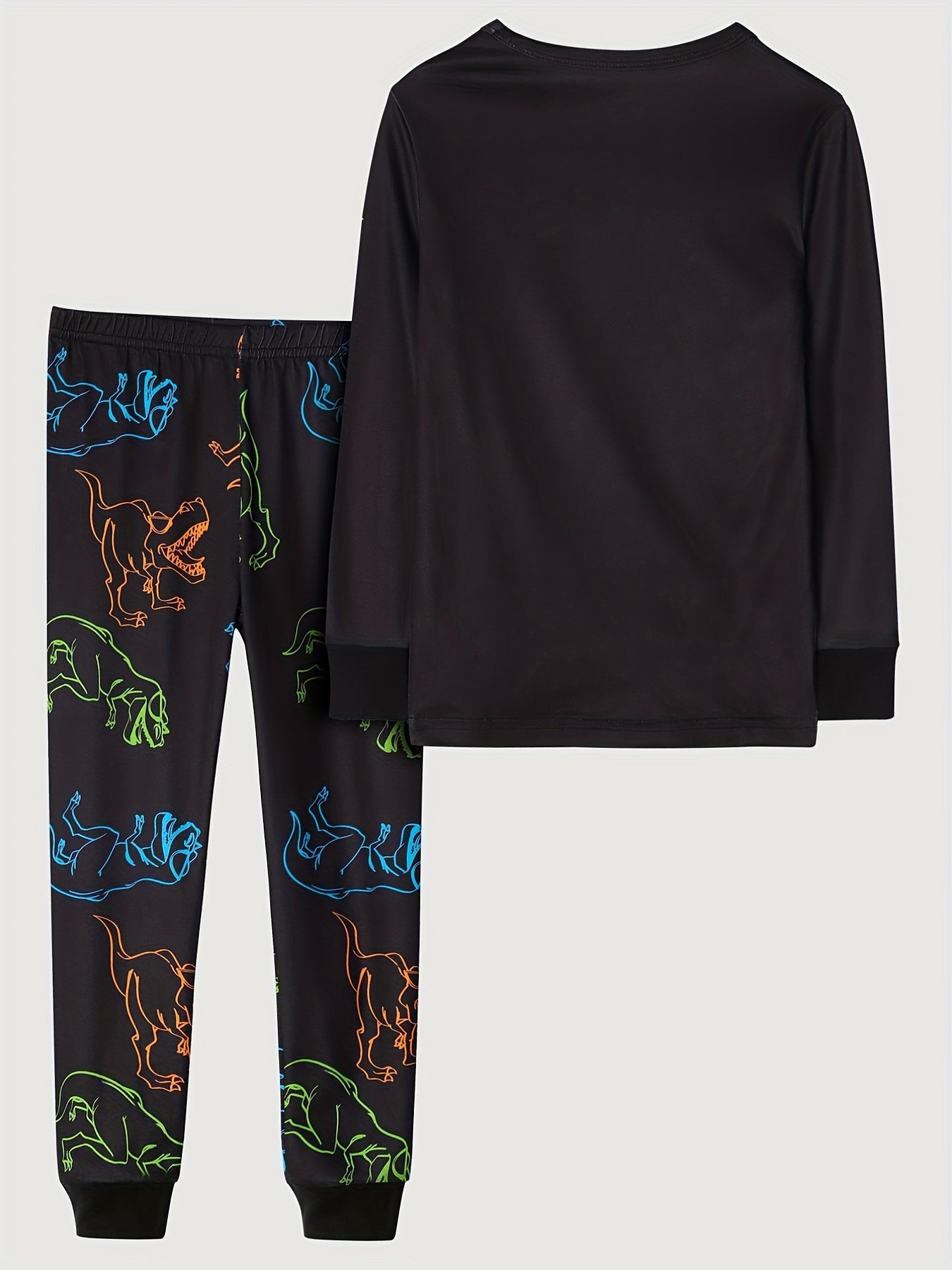 Boy's Dinosaur Pajama Set Long Sleeve Top & Pants