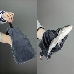 Portable Double Layer Fishing Towel Quick Dry Towel Snap Closure