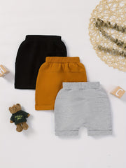 Boys Comfy Cotton Pocket Shorts, Multicolor Options