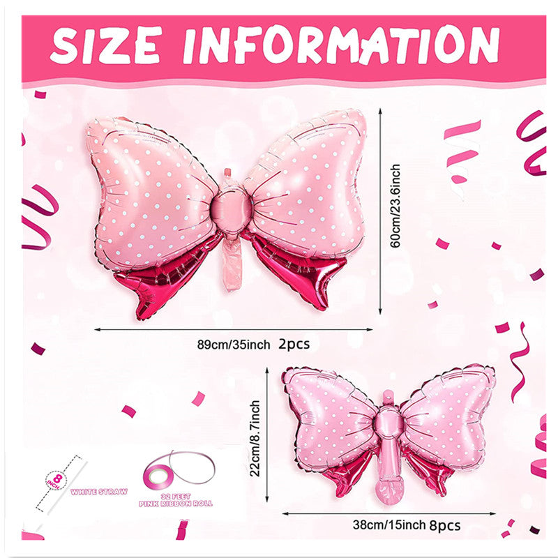 Pink Bow Balloon Girl Party Decoration Large Bow Aluminum Foil Balloon