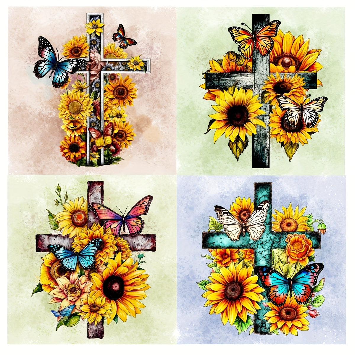 Sunflower & Butterfly Diamond Painting Kit DIY 5D Home Wall Decor Gift