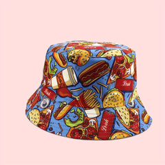 Bucket Hat Burger Fries Cola Sun Hat