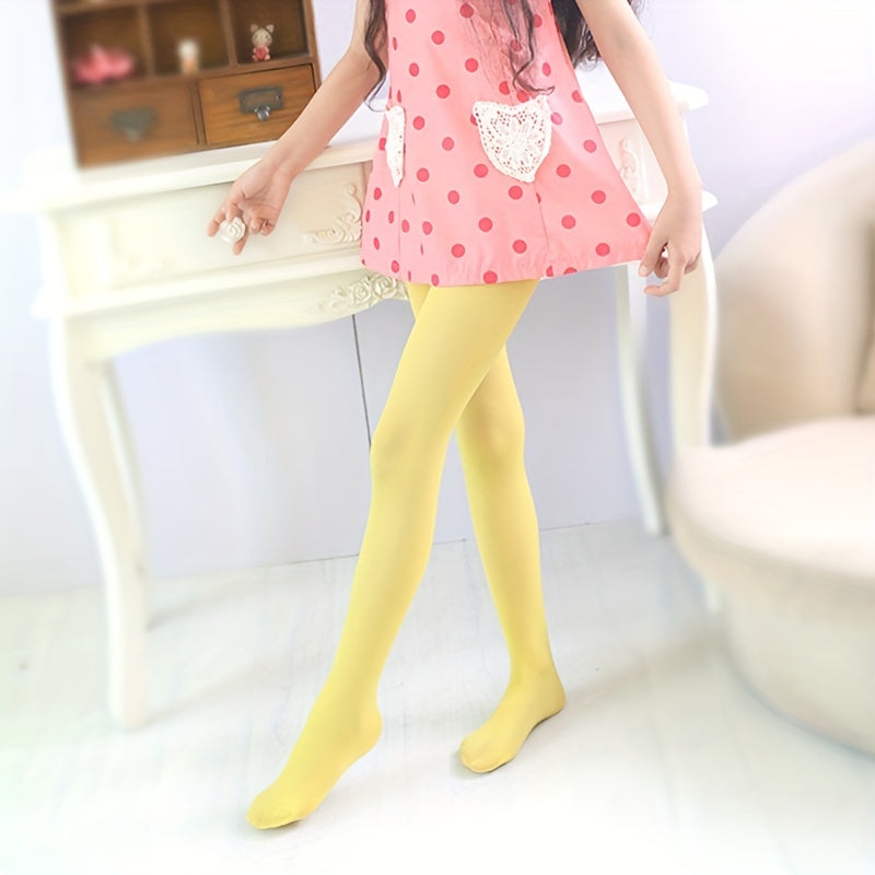 Girls Lemon Yellow Dance Socks Pantyhose Dress Socks