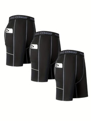 Men's Quick Dry Compression Shorts With Pocket for Basketball Running