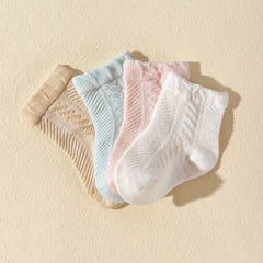 4 Pairs Casual Knit Socks for Baby Girls