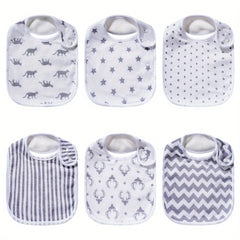 6pcs Baby Cotton Absorbent Bibs For Drooling Teething