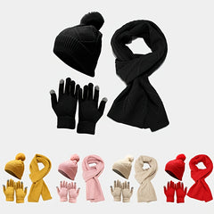 Women's Beanie Scarf & Tech Touch Gloves Set - Valentines