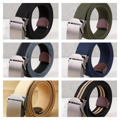 Men's Canvas Belt with Aluminum Alloy Buckle