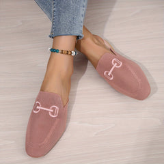 Women's Mesh Mules Closed Toe Slip On Backless Loafers