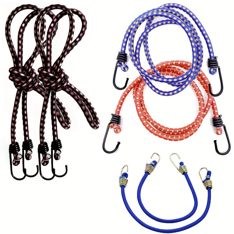 6pcs Bungee Straps with Metal Hooks 4mm 10 8mm 12 24 36 Elastic Cord