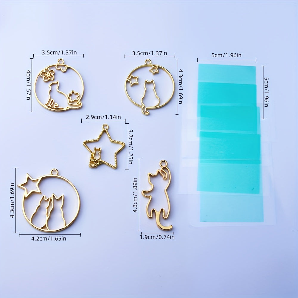 10pcs Ocean Cat Frame Bezel UV Epoxy Resin Molds DIY Jewelry