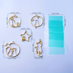 10pcs Ocean Cat Frame Bezel UV Epoxy Resin Molds DIY Jewelry