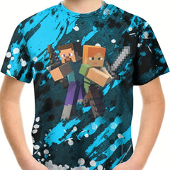 Knight Partner Pattern T shirt For Kids Short Sleeve Top