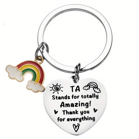Stainless Steel Graduation Keychain Rainbow Pendant Senior Year Gift