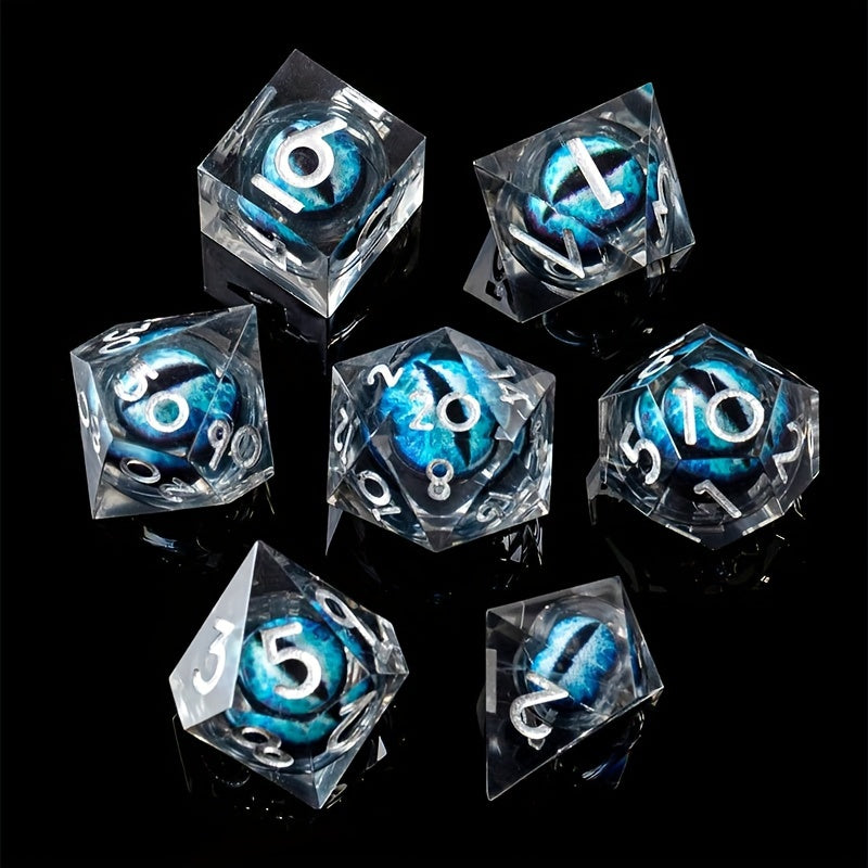 7pcs Dragon Eye Sharp Edge Polyhedral Dice Set for Role Playing