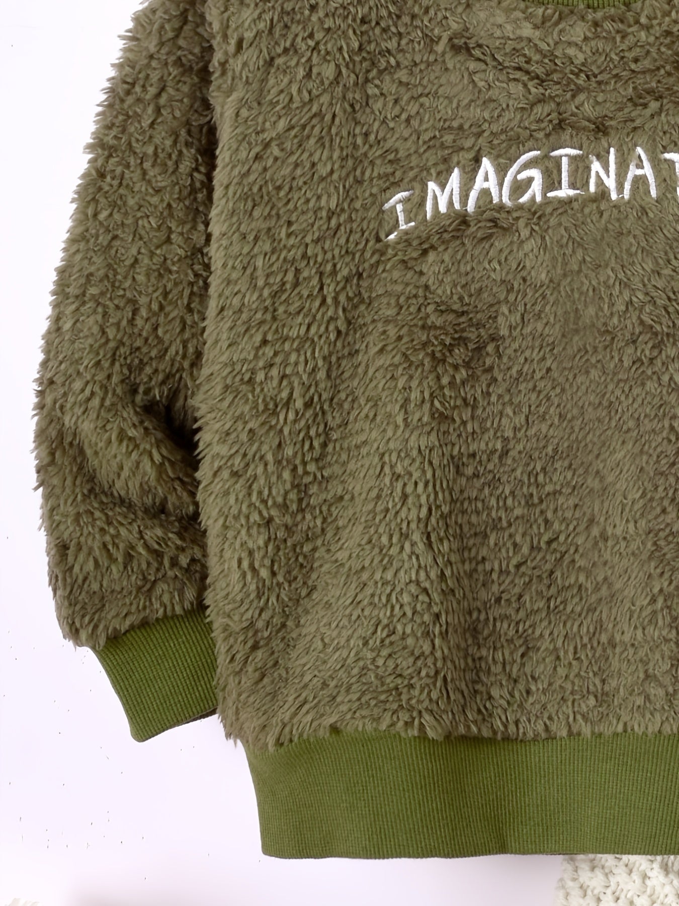 Kids Plush Letter Print Sweatshirt Tops - Boys & Girls