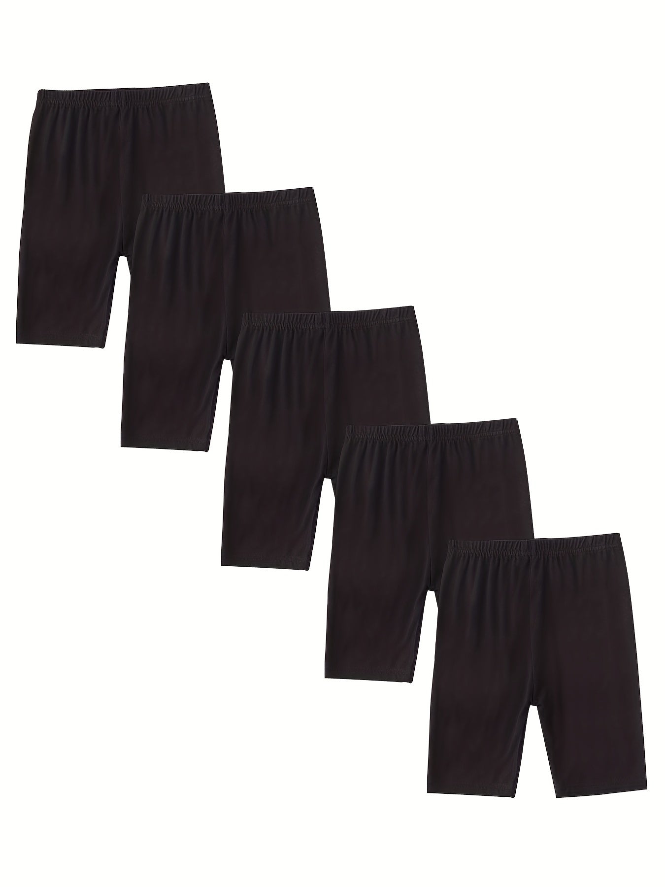 5pcs Girls' Modal Basic Bike Shorts for Kids Stretch Slim Fit