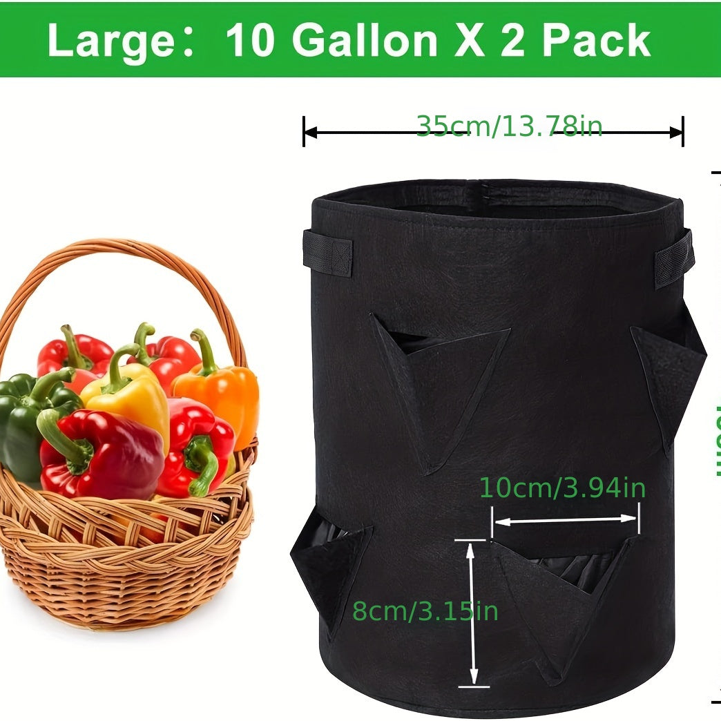 Strawberry Planting Bag, 8 Holes, Reinforced Handle, Breathable Non-woven Fabric