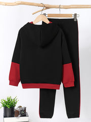 Boy's 2pcs Hoodie & Sweatpants Set Letter Print Long Sleeve Top