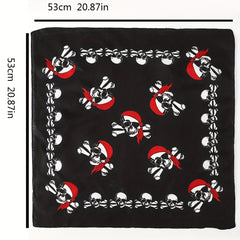 Men's Skull Print Square Scarf