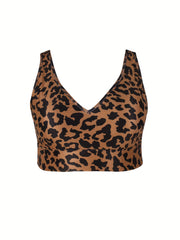 Leopard Print Sports Bra High Stretch Workout Fitness Bra