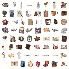 60pcs Retro Waterproof Stickers Journaling Scrapbooking Water Bottles Laptops