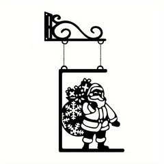 Wall Metal Santa Claus Decoration Craft Indoor Outdoor Garden Gift