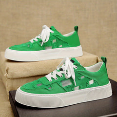 Men's Canvas Shoes Solid Lace up Skate Shoes Walking Sneakers