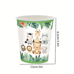 Forest Zoo Theme Party Disposable Tableware Set