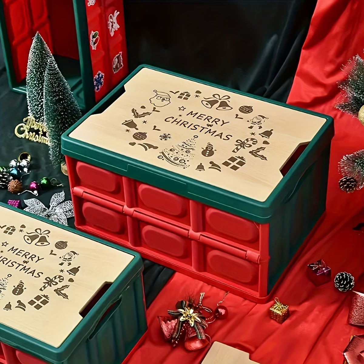 Christmas Storage Bin Folding Storage Box Gift Christmas Decoration Storage Box
