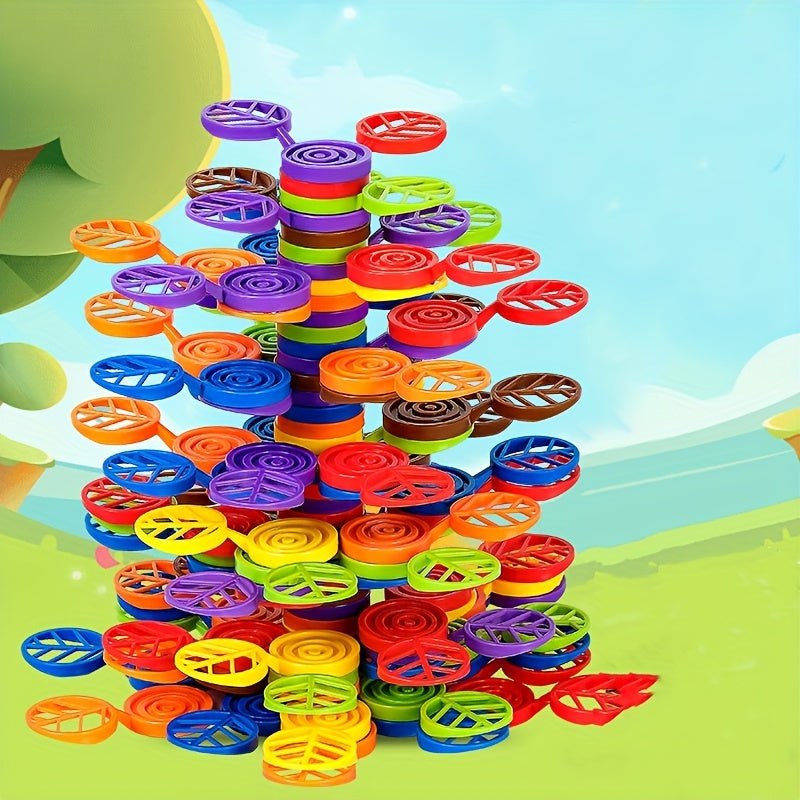60 Piece Rainbow Tree Stacking Toy for Kids Ages 3-8
