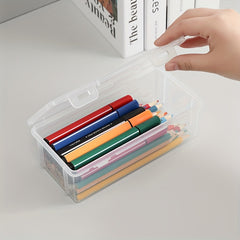Large Capacity Transparent Stationery Storage Box Pen Holder