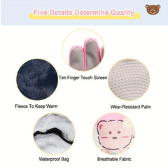 Winter Cartoon Skiing Gloves Warm Touch Screen Outdoor Playing Gloves