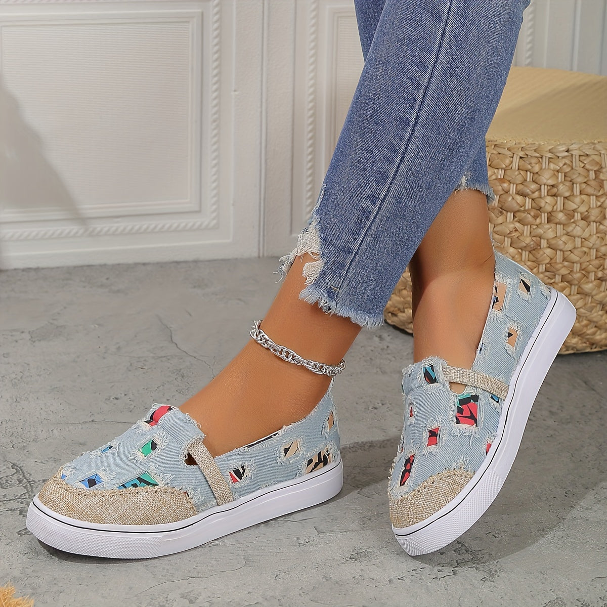 Women's Heighten Flat Skate Shoes Low Top Sneakers Casual Slip On Walking Shoes