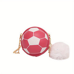 Kids Mini Football Crossbody Bag Plush Bag Charm Coin Bag Wallet