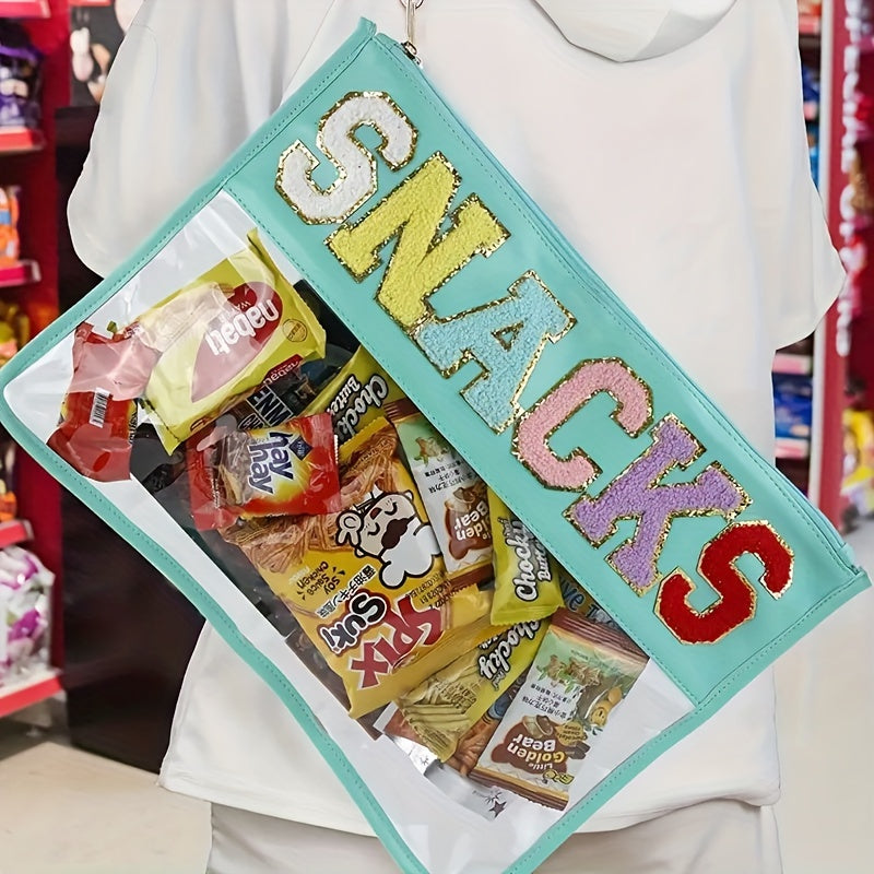 Chenille Letter Clear Makeup Bag Waterproof Toiletry Pouch