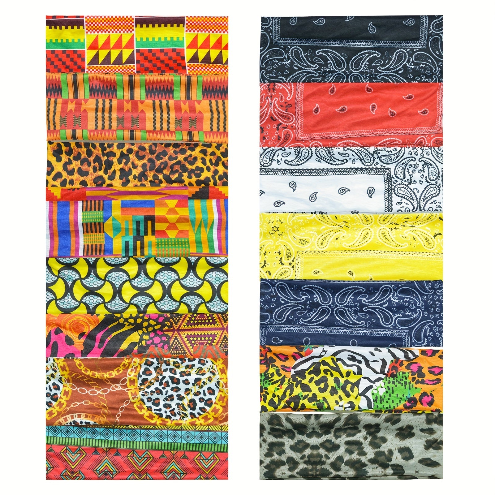 Boho Style Headband Sports Sweatband Paisley Printed Hair Band Leopard Pattern