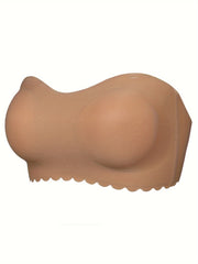 3pcs Scalloped Wireless Push Up Strapless Bra Women's Lingerie