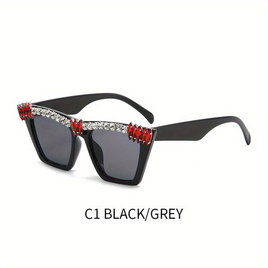 Y2K Rhinestone Cat Eye Sunglasses UV400 Sun Shades